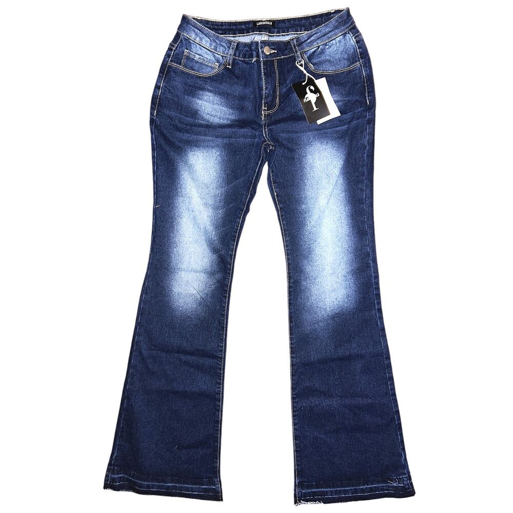 Women’s Dark Blue Flare Jeans - Classic Wide Leg